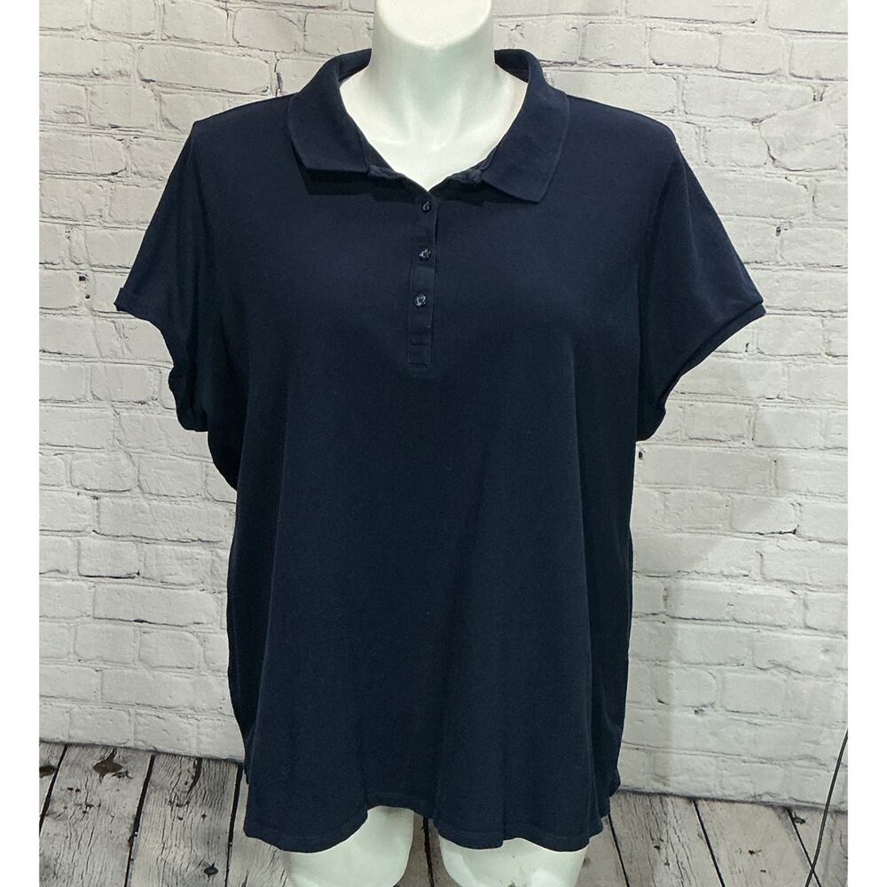 Old Navy Women's Navy Uniform Pique Polo (Size 3XL)